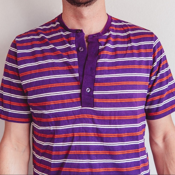 Vintage 90’s Men’s Striped Slim Fit Tee M - Picture 2 of 6